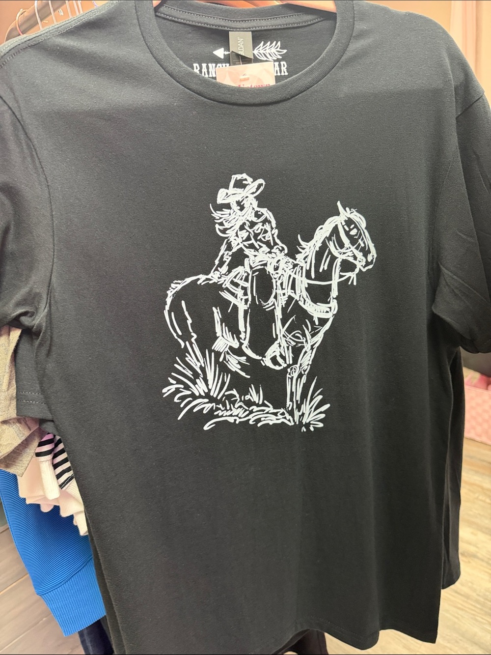 Black Graphic Cowgirl Tee